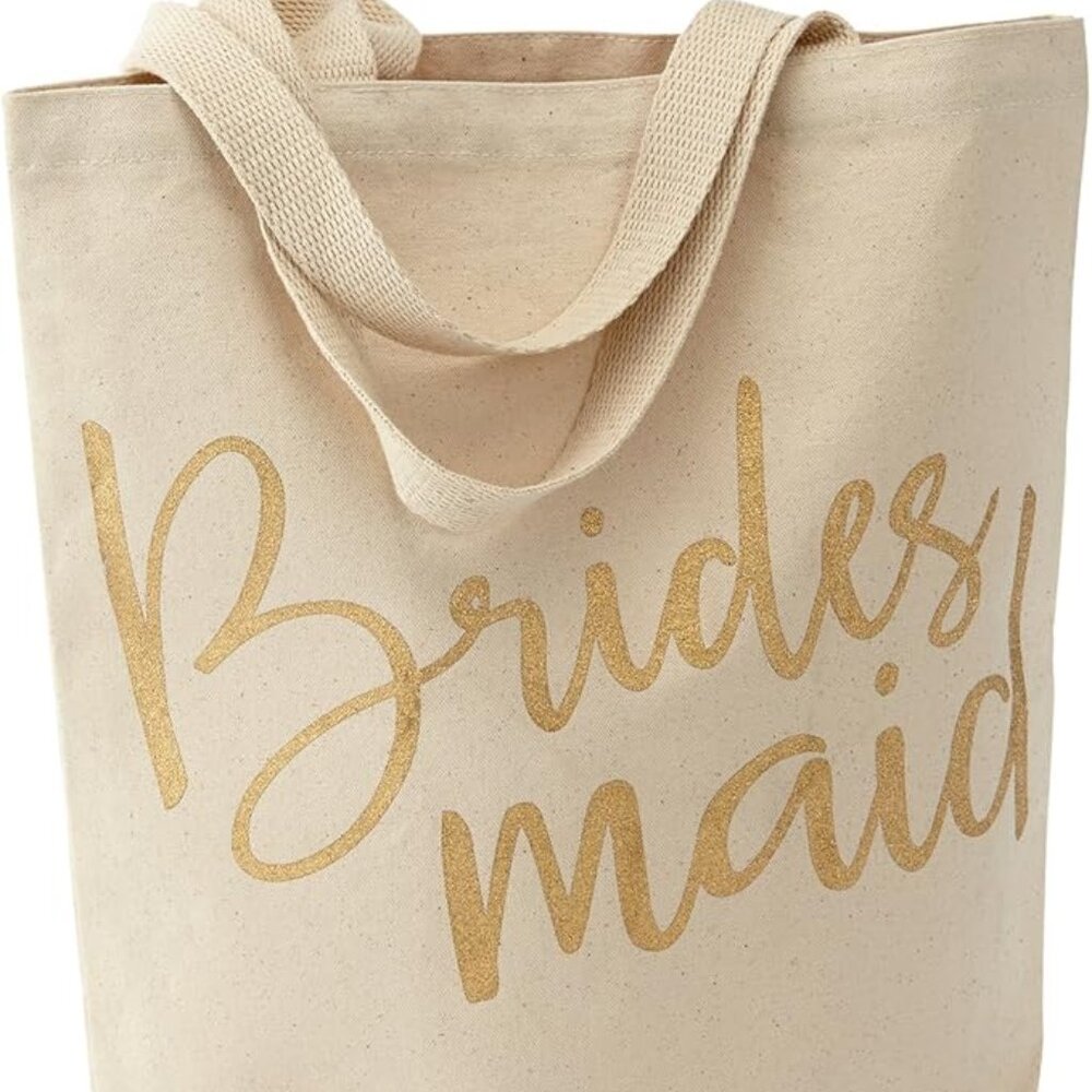 NEW Two Bridesmaid and One Flower Girl Canvas Tote Bags - Mud Pie Brand